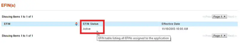 IRS EFIN Page