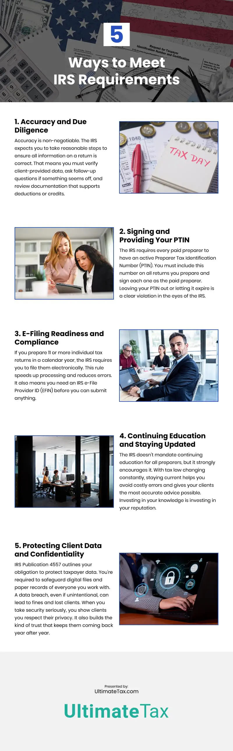 5 Ways to Meet IRS Requirements Infographic 5 Ways to Meet IRS Requirements Infographic