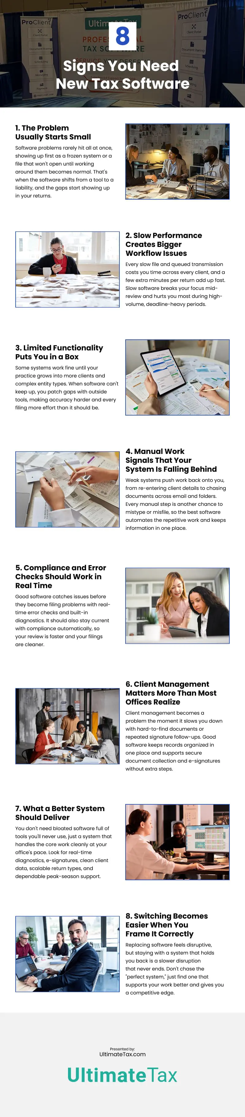 8 Signs You Need New Tax Software Infographic 8 Signs You Need New Tax Software Infographic