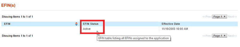 IRS EFIN Page