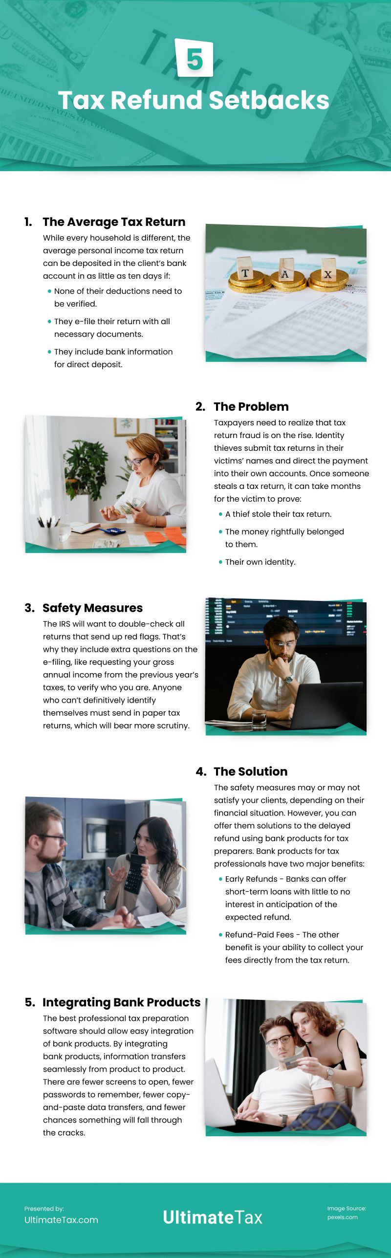 5 Tax Refund Setbacks Infographic