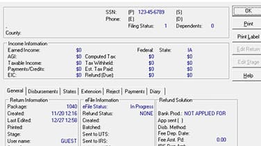 Desktop status UltimateTax