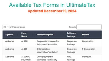 Online forms UltimateTax