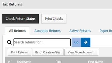 Online return status UltimateTax