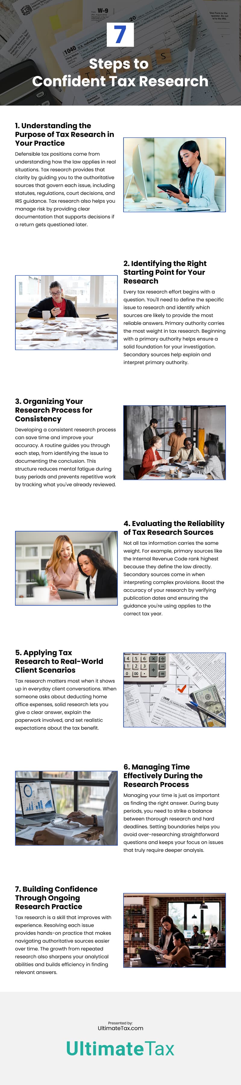 7 Steps to Confident Tax Research Infographic 7 Steps to Confident Tax Research Infographic