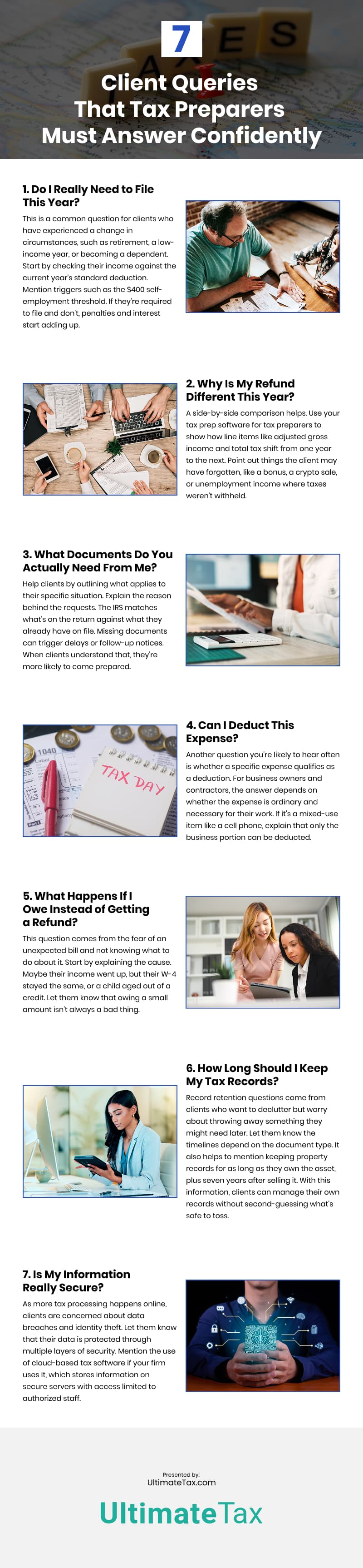 7 Client Queries That Tax Preparers Must Answer Confidently Infographic 7 Client Queries That Tax Preparers Must Answer Confidently Infographic